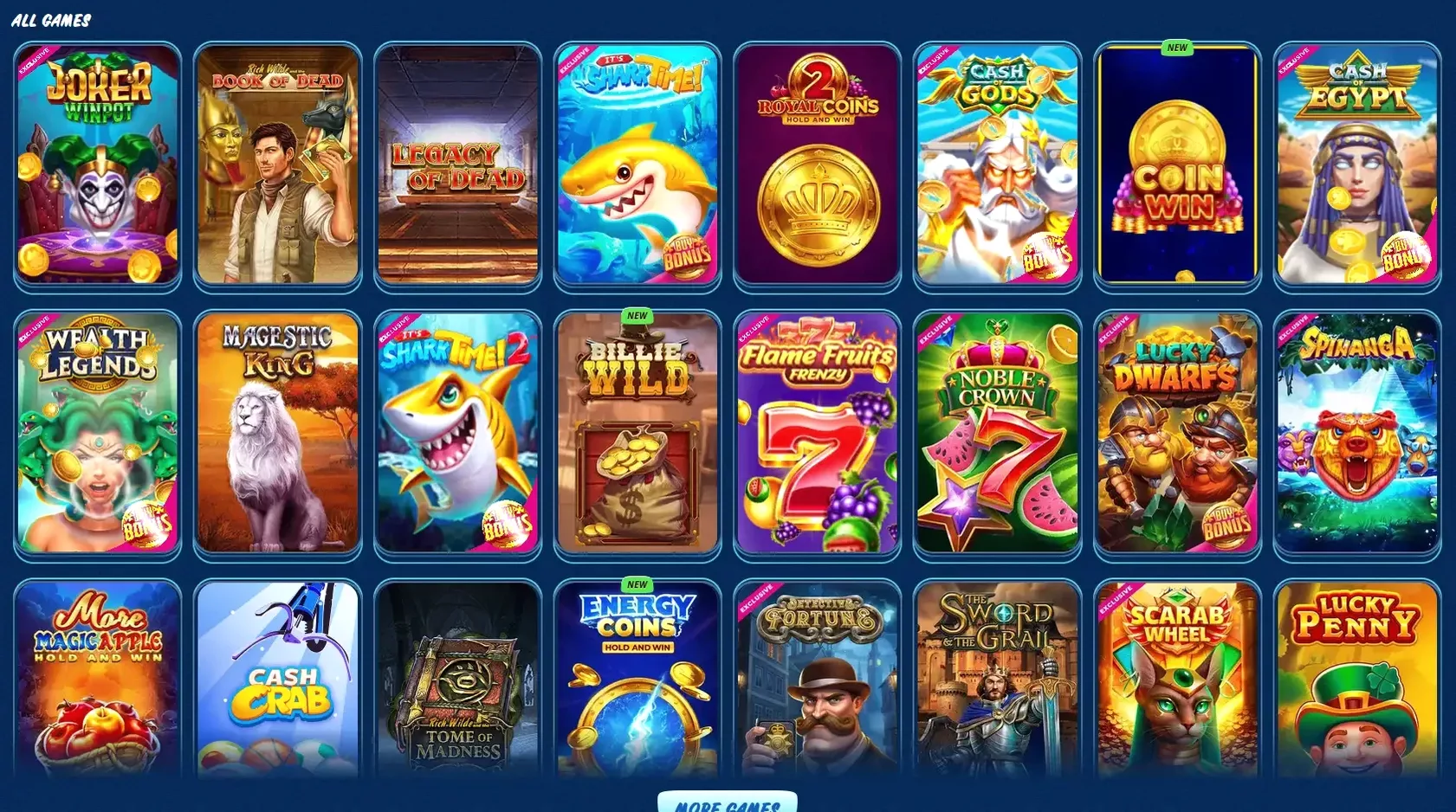 Игровой интерфейс Мани Икс